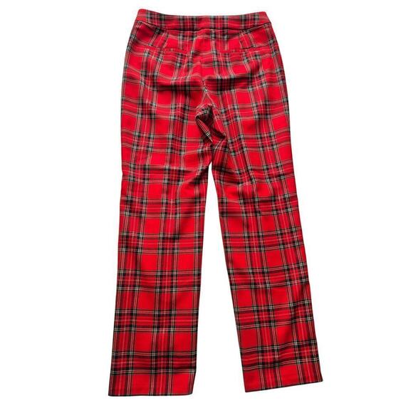 J. Crew Kate, Sz. 10 Red Plaid Wool Blend Straight leg Pants - Picture 2 of 8